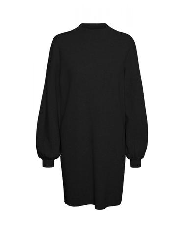 베로모다 테크니컬 니트 미니 원피스 벌룬소매 하이넥 9908870 NEGRO