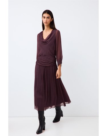 페드로 델 이에로 카울넥 긴팔 미디 원피스 3814493 MORADO
