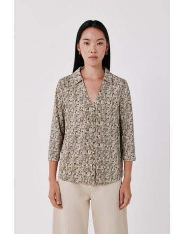 꼬르떼피엘 플로럴 프린트 7부 소매 셔츠 6324499 ESTAMPADO GRIS