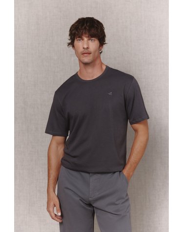 오오티오 슬림핏 라운드넥 반팔 티셔츠 1294007 GRIS OSCURO