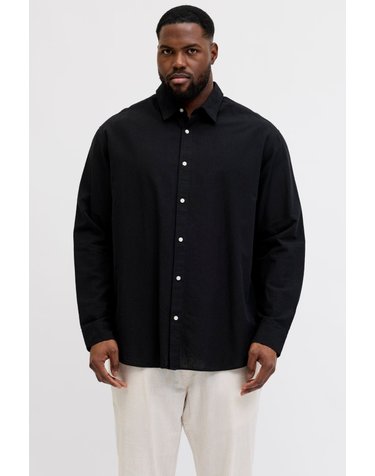 잭앤존스 빅사이즈 린넨 혼방 긴팔 셔츠 2850384 NEGRO