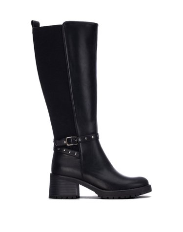 엑스티아이 버클 스터드 스트레치 롱 부츠 3894216 NEGRO