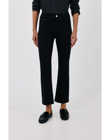 꼬르떼피엘 부츠컷 크롭 데님 팬츠 8824021 NEGRO