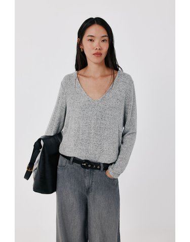 꼬르떼피엘 브이넥 소프트 니트 티셔츠 5684230 GRIS