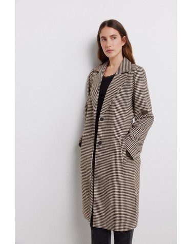 빌라 하운드투스 체크 롱 코트 5244342 MARRON OSCURO
