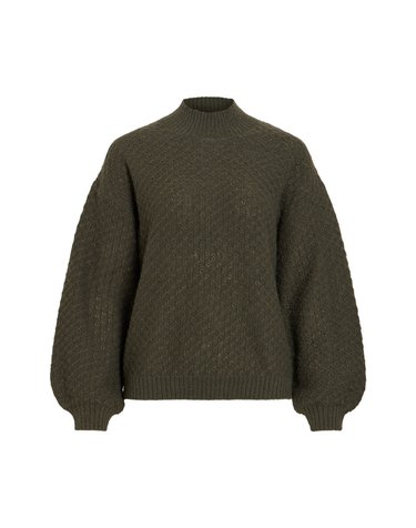 빌라 벌룬 소매 하이넥 니트 스웨터 3764384 VERDE