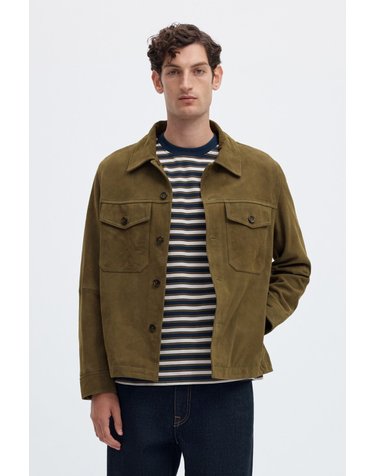 셀렉티드 스웨이드 플랩포켓 재킷 8314099 VERDE
