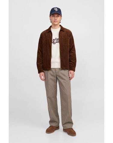 잭앤존스 순면 코듀로이 지퍼 오버셔츠 0204194 MARRON