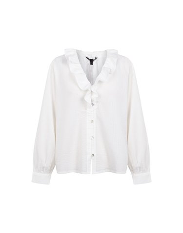꼬르떼피엘 러플 칼라 긴팔 블라우스 5704251 BLANCO