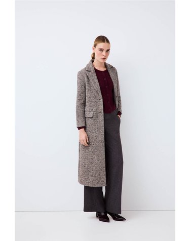 페드로 델 이에로 헤링본 롱 울 코트 7524216 GRIS