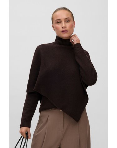 베로모다 케이프 하이넥 니트 스웨터 3764409 MARRON OSCURO