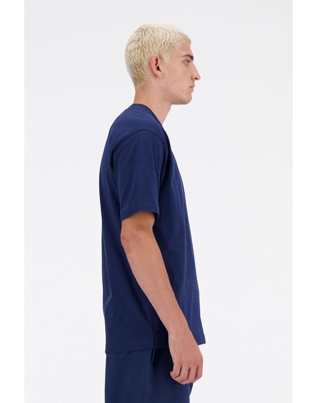꼬르떼피엘 뉴발란스 스포츠 에센셜 코튼 반팔 티셔츠 네이비 6801136 AZUL 착용컷