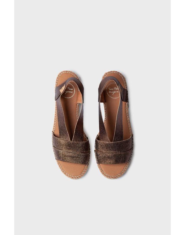 꼬르떼피엘 토니폰즈 에스파드류 힐 가죽 스트랩 샌들 9961238 MARRON OSCURO 멀티컬러 착용컷