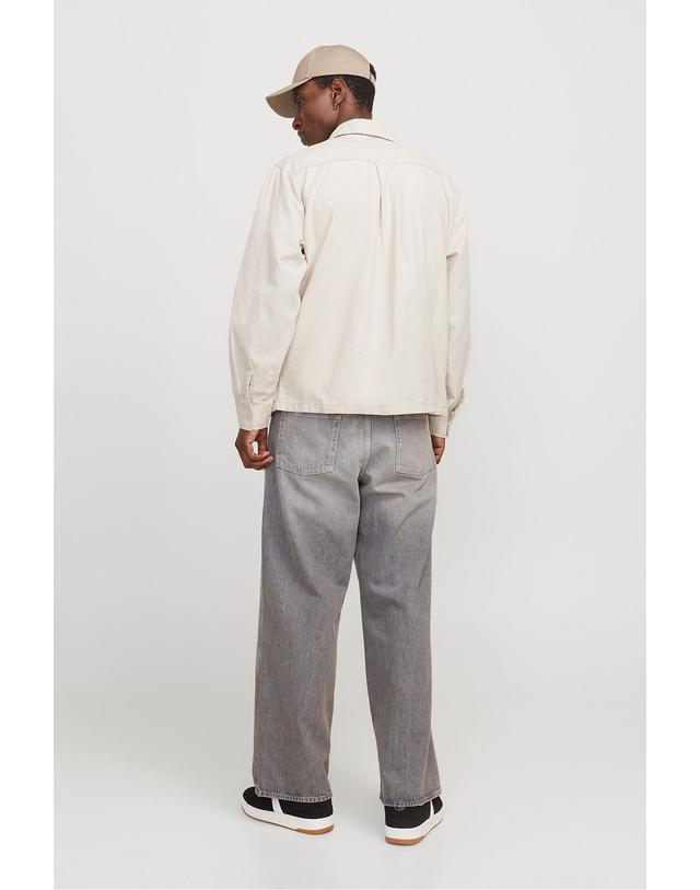꼬르떼피엘 잭앤존스 테크니컬 트윌 오버셔츠 2850378 GRIS 화이트 착용컷