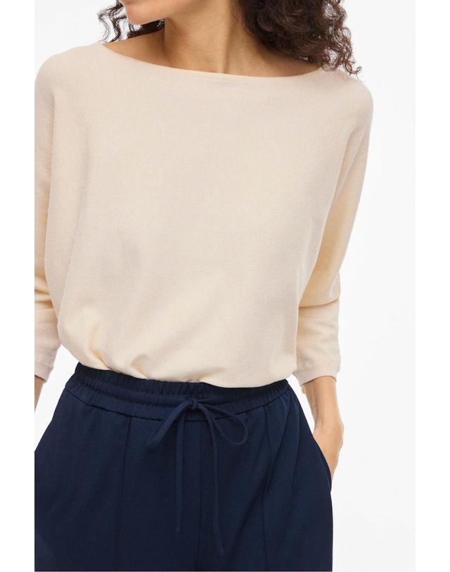 꼬르떼피엘 빌라 보트넥 7부소매 비스코스 니트 탑 5795376 BEIGE 아이보리 착용컷