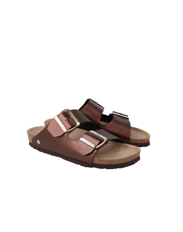 꼬르떼피엘 제뉴인스 비건 스트랩 샌들 버클 브라운 3893150 MARRON OSCURO 착용컷