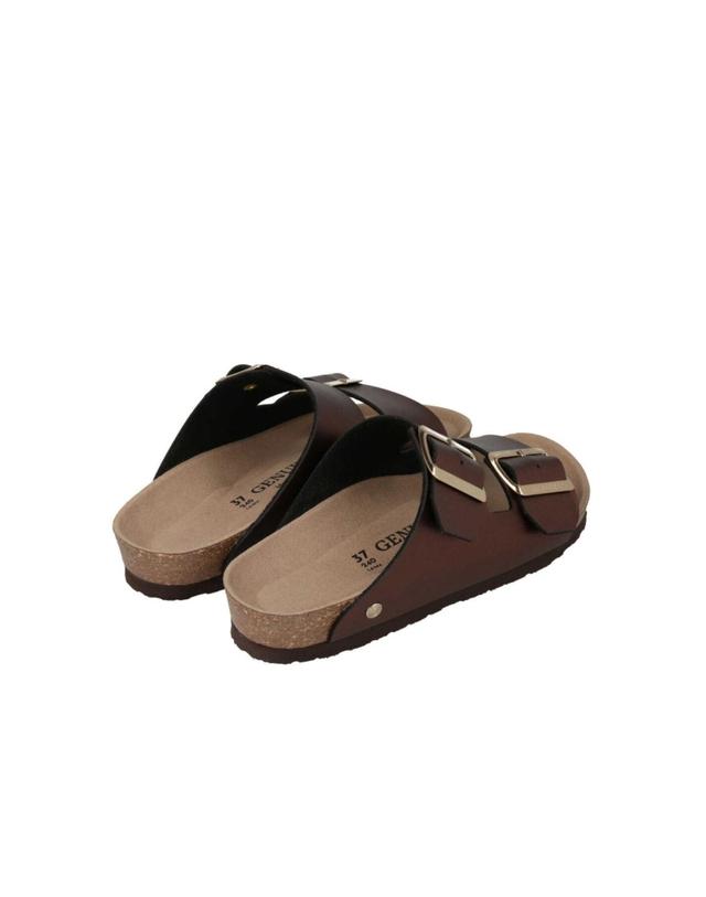 꼬르떼피엘 제뉴인스 비건 스트랩 샌들 버클 브라운 3893150 MARRON OSCURO 착용컷