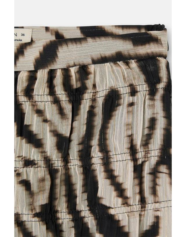 꼬르떼피엘 실본 애니멀 프린트 롱 스커트 5723828 ESTAMPADO BEIGE 멀티컬러 착용컷