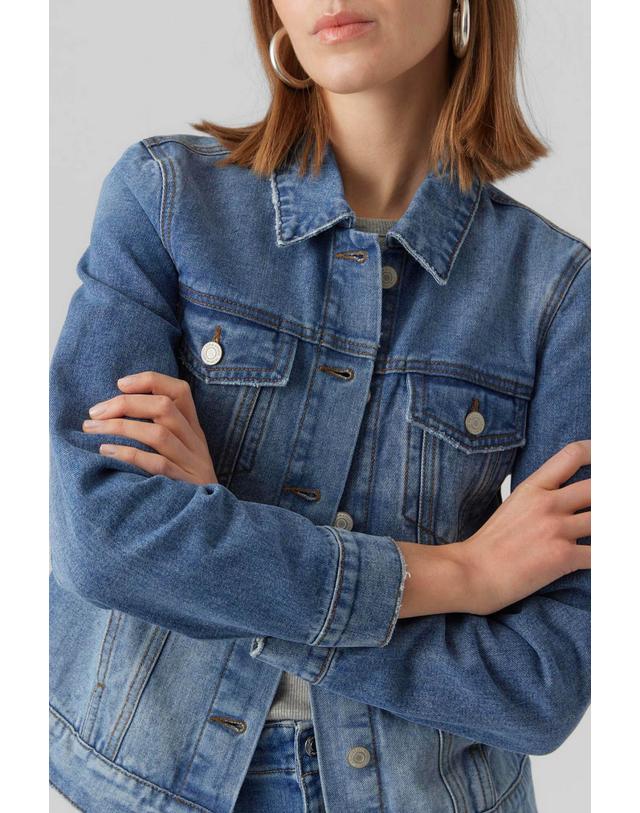 꼬르떼피엘 베로모다 베이직 데님 클래식 자켓 7930133 AZUL 블루 착용컷