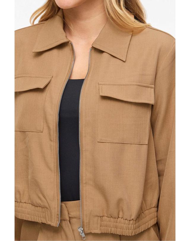 꼬르떼피엘 빌라 테크니컬 크롭 봄버 재킷 카멜 6433083 BEIGE 착용컷