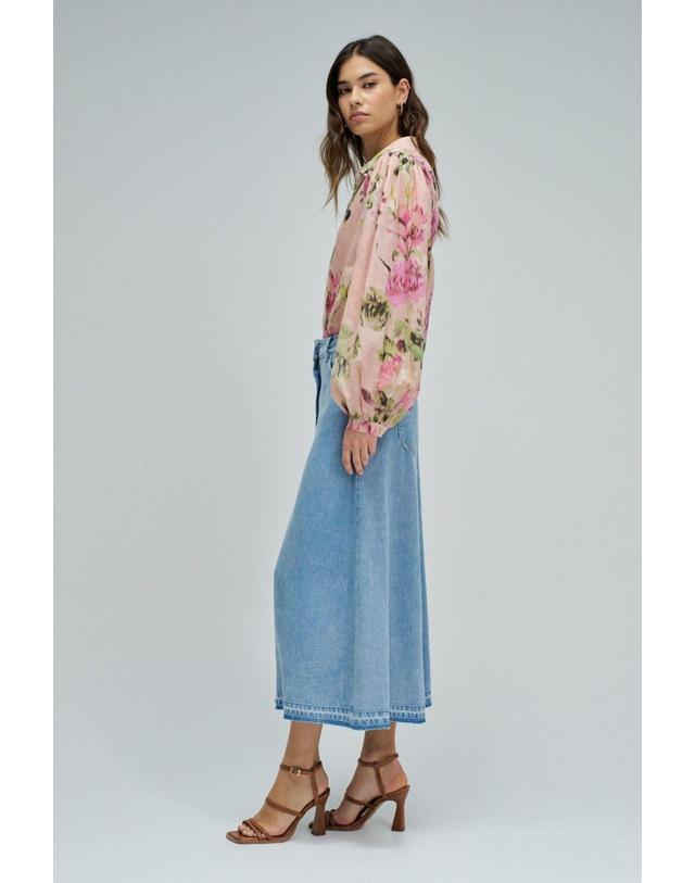 꼬르떼피엘 살사진스 라이트 데님 미디 스커트 5723766 AZUL 블루 착용컷