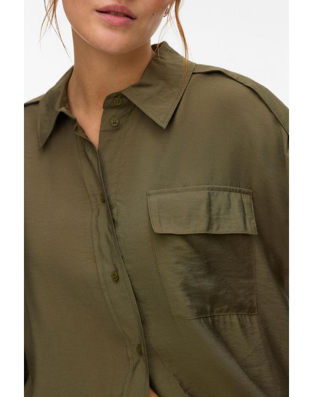 꼬르떼피엘 베로모다 테크니컬 사파리 긴팔 셔츠 4313066 VERDE 화이트 착용컷