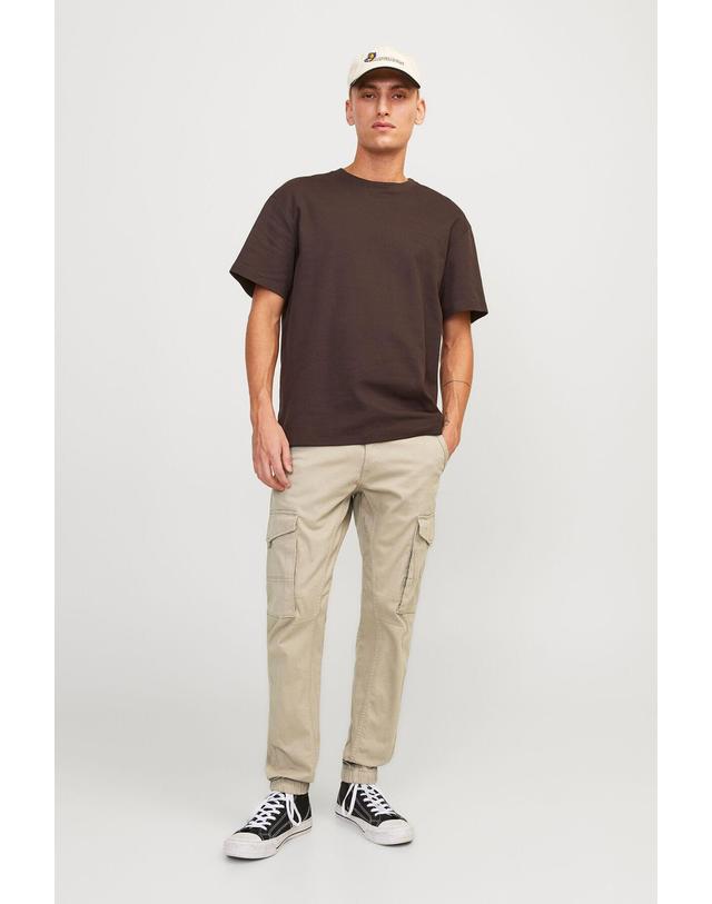 꼬르떼피엘 잭앤존스 레귤러핏 밴딩 카고 팬츠 7611584 BEIGE 베이지 착용컷