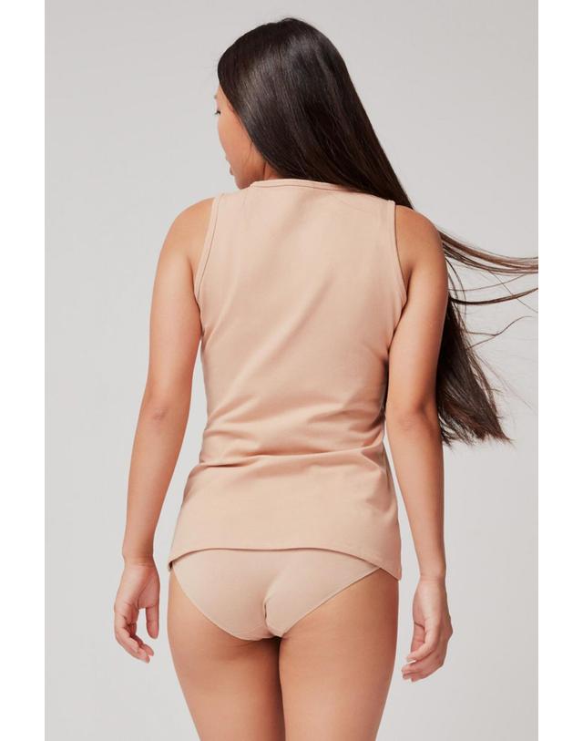 꼬르떼피엘 기셀라 테크니컬 에코모달 민소매 캐미솔 1770961 NUDE 베이지 착용컷