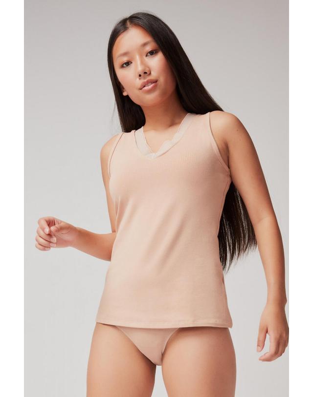 꼬르떼피엘 기셀라 테크니컬 에코모달 민소매 캐미솔 1770961 NUDE 베이지 착용컷