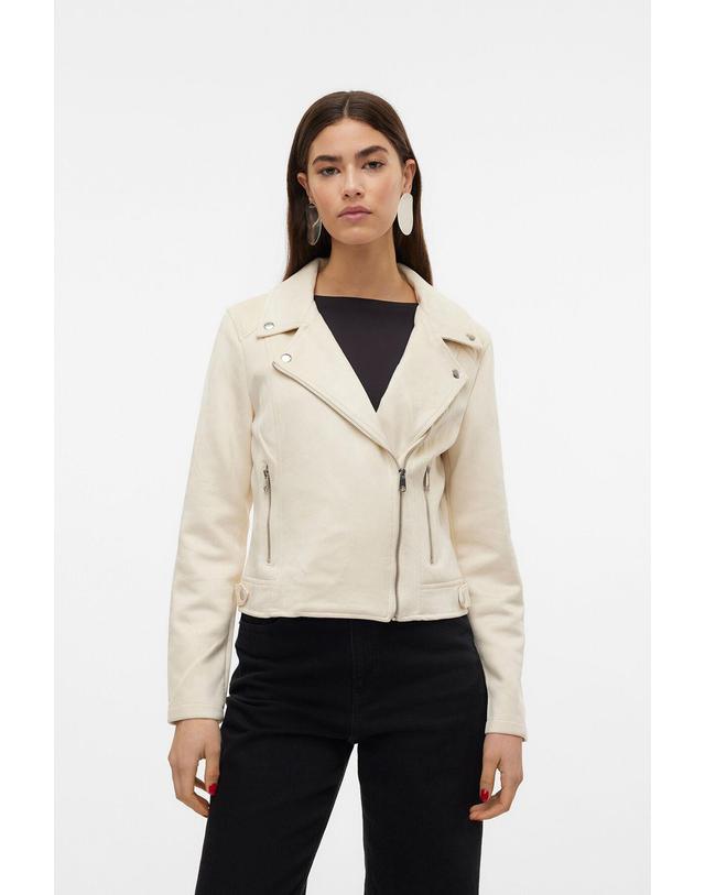 꼬르떼피엘 베로모다 스웨이드 지퍼 바이커 자켓 7930137 BEIGE 베이지 착용컷