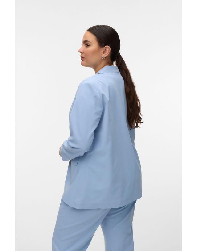 꼬르떼피엘 베로모다 빅사이즈 테일러드 블레이저 6433044 AZUL 화이트 착용컷