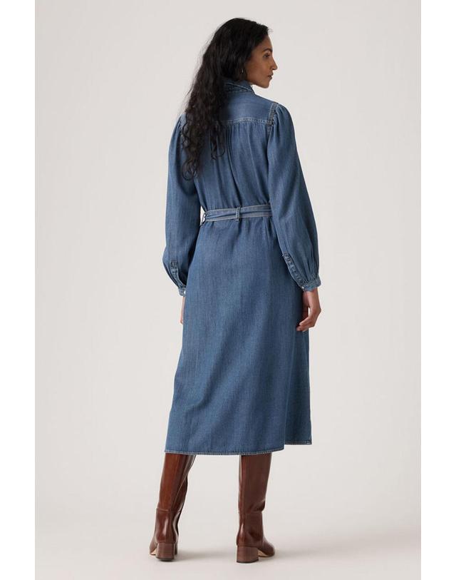 꼬르떼피엘 리바이스 데님 벨트 롱 셔츠 원피스 9908877 AZUL OSCURO 블루 착용컷