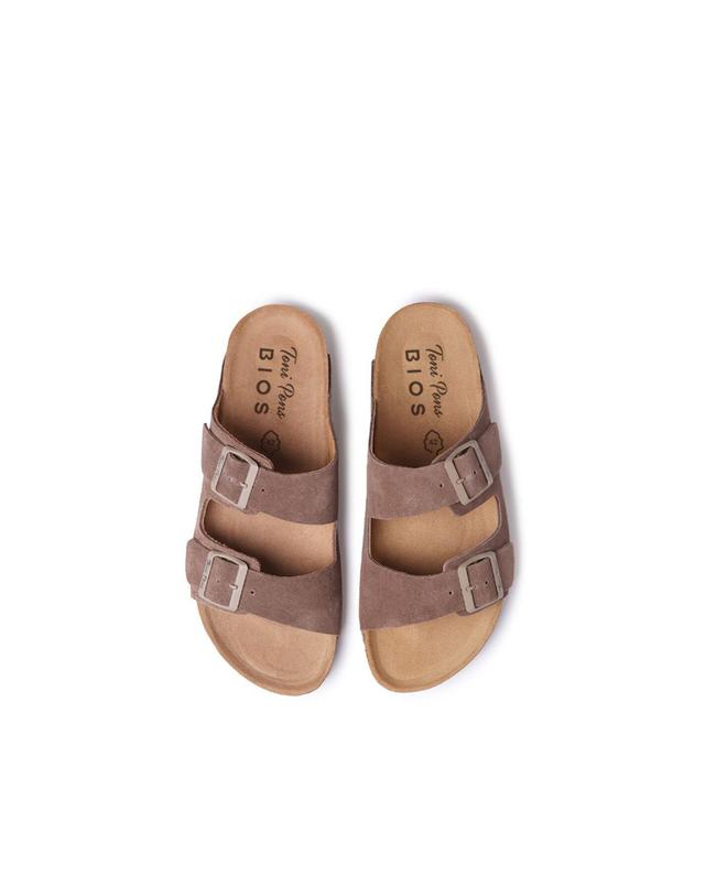 꼬르떼피엘 토니폰즈 남성 스웨이드 플랫 샌들 7533108 MARRON 브라운 착용컷