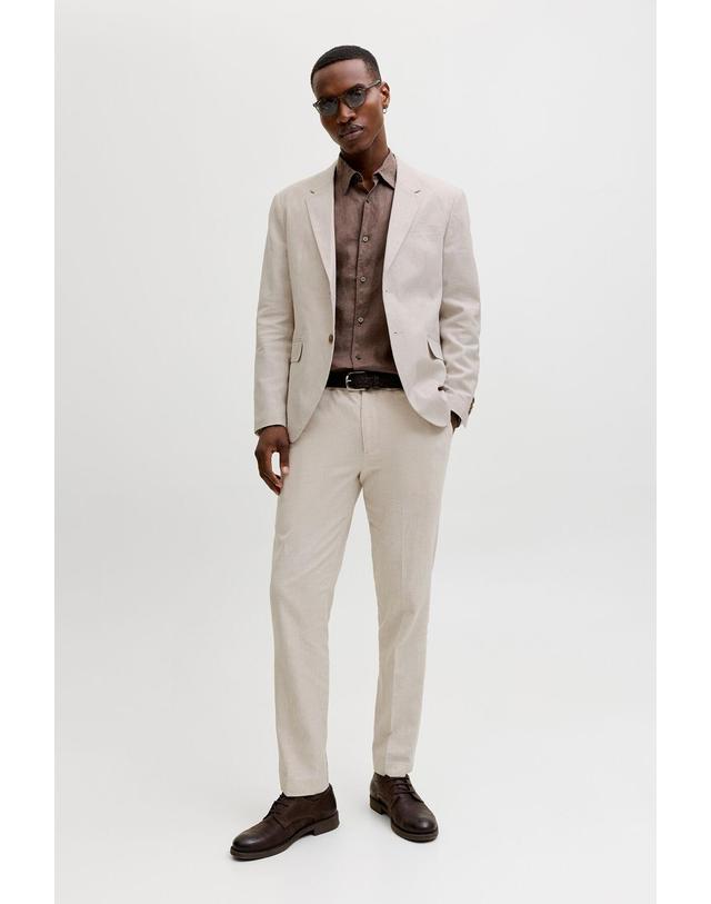 꼬르떼피엘 잭앤존스 리넨 블렌드 슬림핏 슬랙스 팬츠 2681148 BEIGE 베이지 착용컷