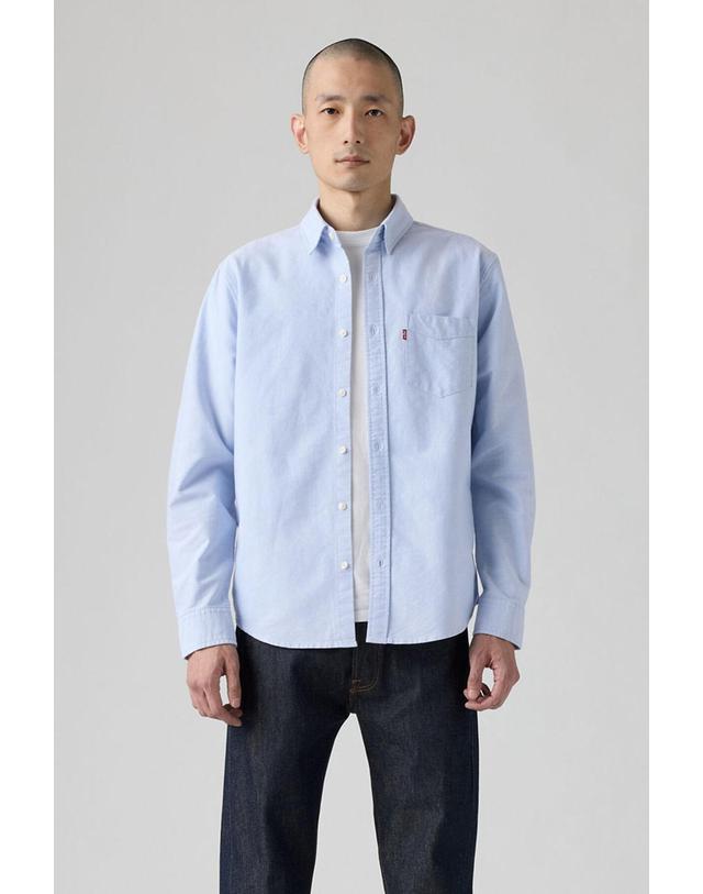 꼬르떼피엘 리바이스 베이직 블루 옥스포드 긴팔 셔츠 6740968 AZUL 착용컷