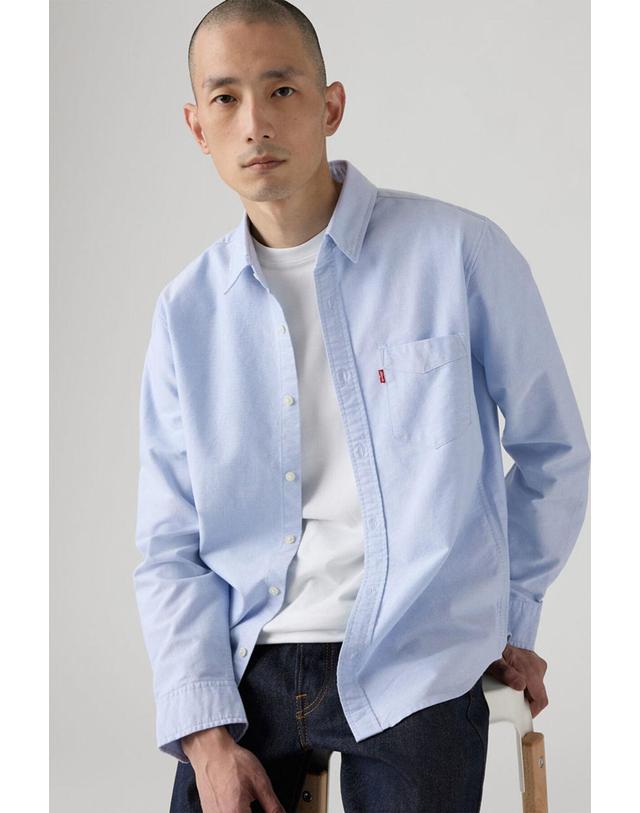 꼬르떼피엘 리바이스 베이직 블루 옥스포드 긴팔 셔츠 6740968 AZUL 착용컷