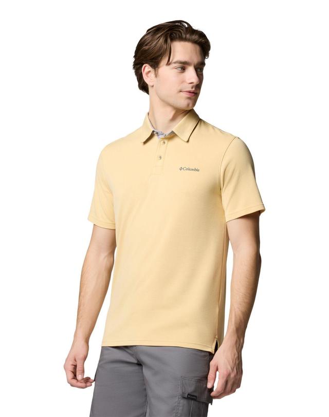 꼬르떼피엘 컬럼비아 아웃도어 경량 반팔 폴로셔츠 3360461 AMARILLO 아이보리 착용컷