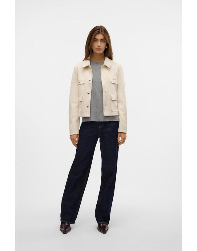 꼬르떼피엘 베로모다 에코 스웨이드 크롭 재킷 7930235 BEIGE 아이보리 착용컷