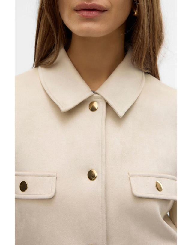 꼬르떼피엘 베로모다 에코 스웨이드 크롭 재킷 7930235 BEIGE 아이보리 착용컷