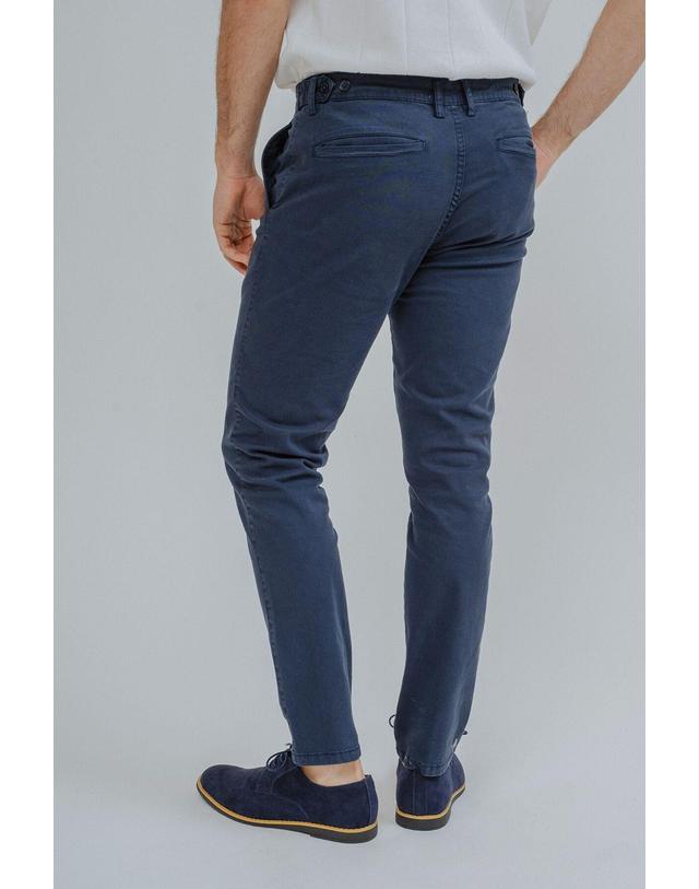 꼬르떼피엘 셀롭맨 슬림핏 플리츠 치노 팬츠 7611892 AZUL 네이비 착용컷
