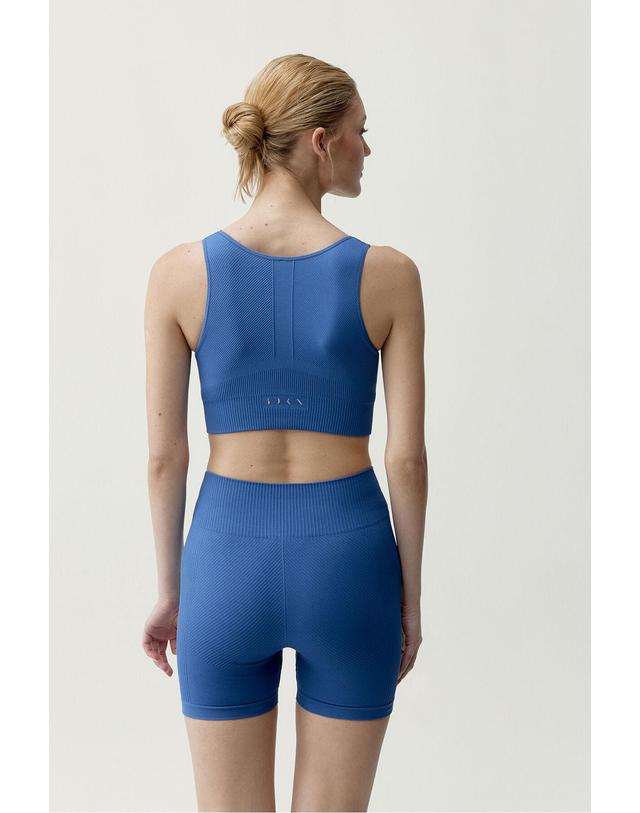 꼬르떼피엘 본리빙요가 와이드 스트랩 스포츠 탑 8183660 AZUL 블루 착용컷