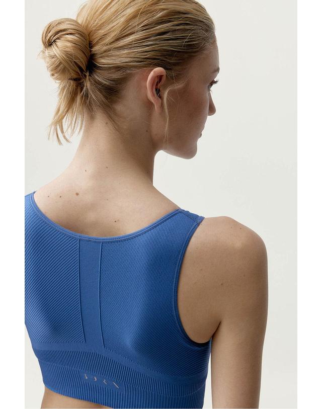 꼬르떼피엘 본리빙요가 와이드 스트랩 스포츠 탑 8183660 AZUL 블루 착용컷
