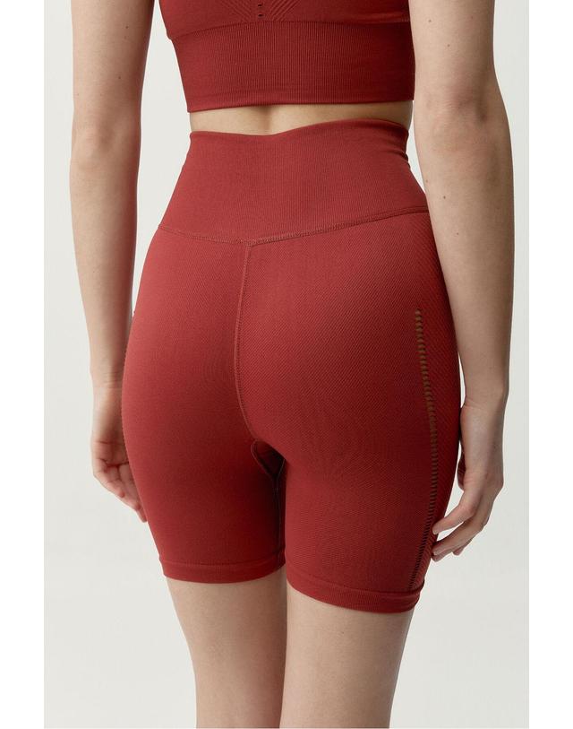 꼬르떼피엘 본리빙요가 하이웨스트 썬셋 스포츠 반바지 8183595 ROJO 레드 착용컷