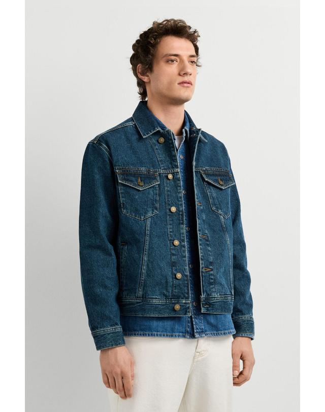 꼬르떼피엘 페페진스 오버사이즈 자수 데님 트러커 재킷 7150781 AZUL 블루 착용컷