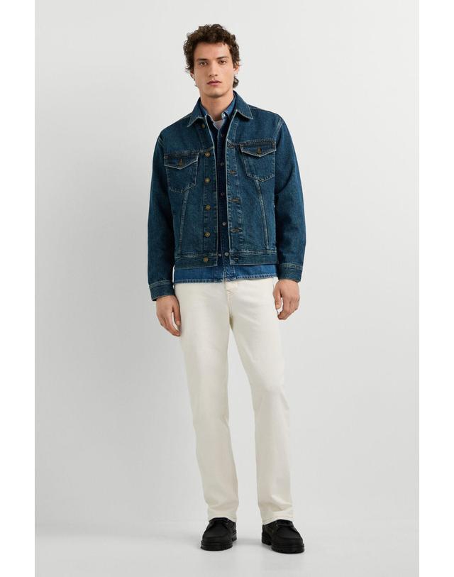 꼬르떼피엘 페페진스 오버사이즈 자수 데님 트러커 재킷 7150781 AZUL 블루 착용컷