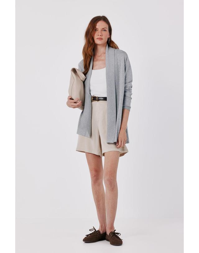 꼬르떼피엘 꼬르떼피엘 숄 칼라 니트 오픈 가디건 6244270 GRIS 그레이 착용컷
