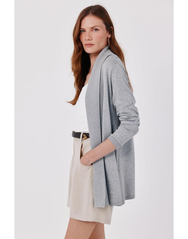 꼬르떼피엘 꼬르떼피엘 숄 칼라 니트 오픈 가디건 6244270 GRIS 그레이 착용컷