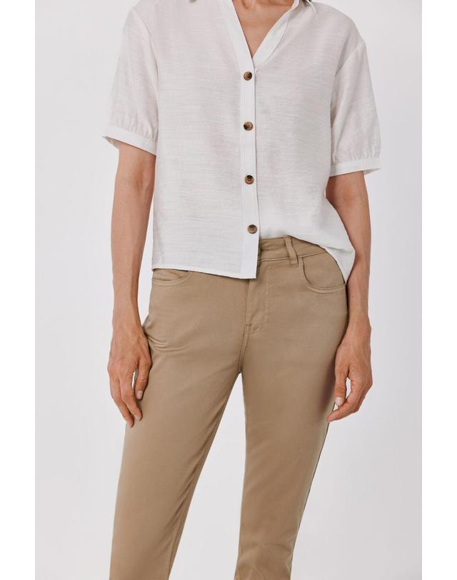 꼬르떼피엘 꼬르떼피엘 슬림 크롭 5포켓 앵클 팬츠 9954070 BEIGE 베이지 착용컷