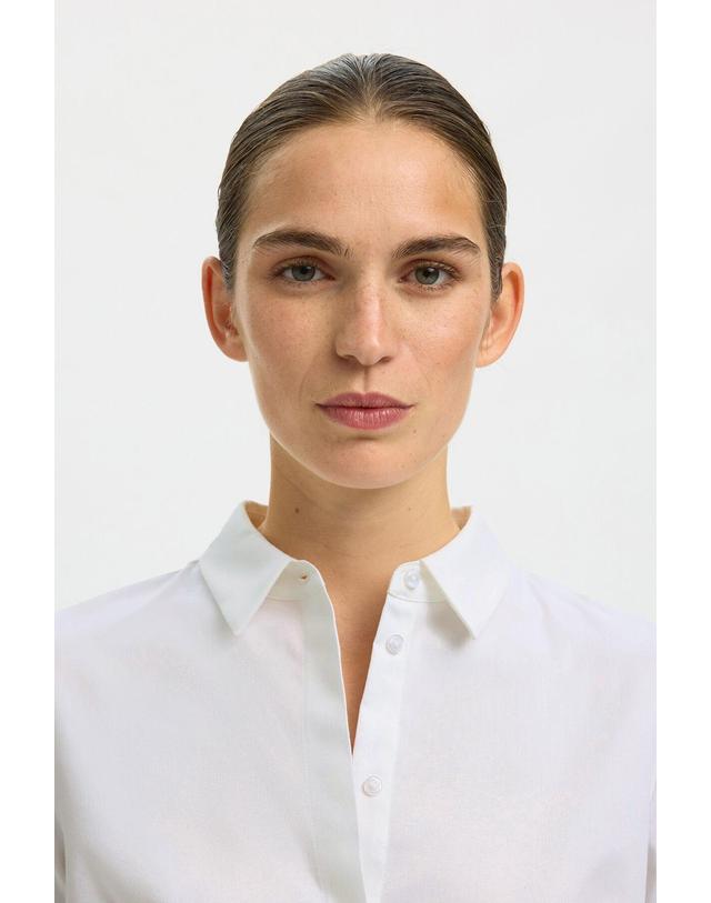 꼬르떼피엘 셀렉티드 슬림핏 베이직 긴팔 셔츠 6012344 BLANCO 화이트 착용컷