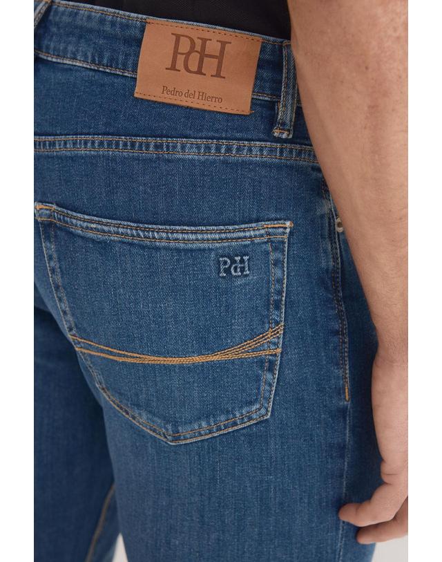 꼬르떼피엘 페드로 델 이에로 슬림핏 경량 중청 데님 청바지 7204062 AZUL 블루 착용컷